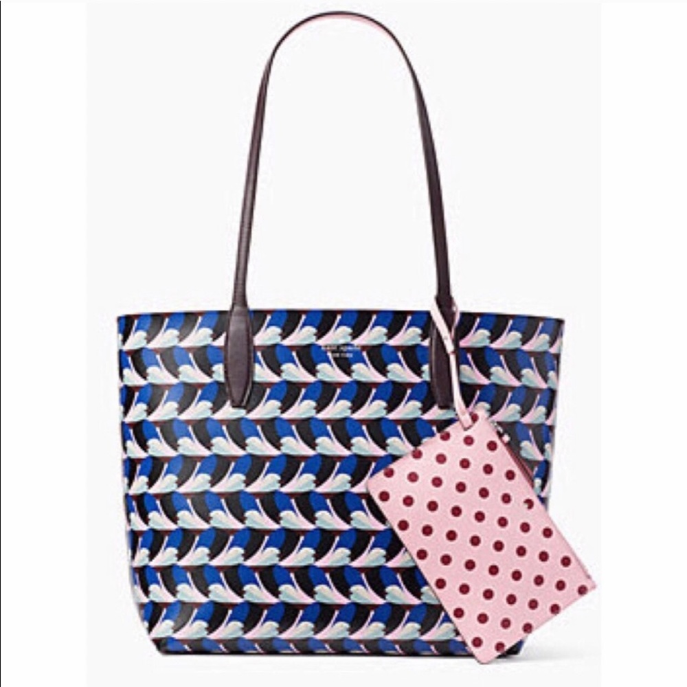 NWOT Kate Spade Reversible Blue/Pink Tote
